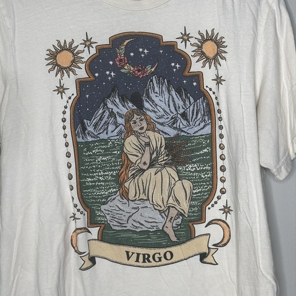 Bella + Canvas Virgo Short Sleeve Astrology Tee Shirt in Cream Women's Size XL - Picture 2 of 6